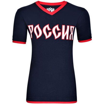 Футболка детская черная "РОССИЯ" (8-14 лет)