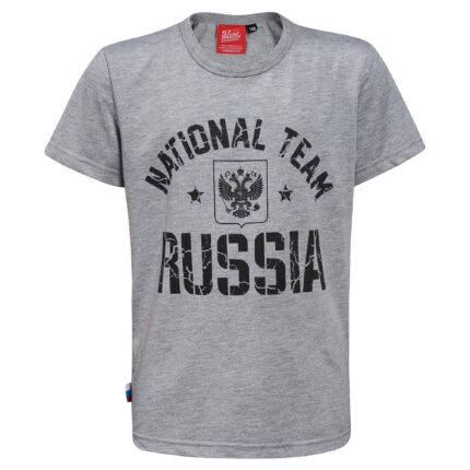 Футболка детская серая "NATIONAL TEAM RUSSIA"