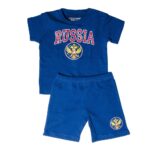 Костюм для детей (футболка + шорты) Россия (Красный-Синий)