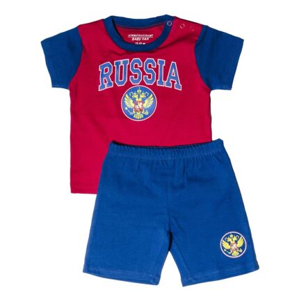 Костюм для детей (футболка + шорты) Россия (Красный-Синий)