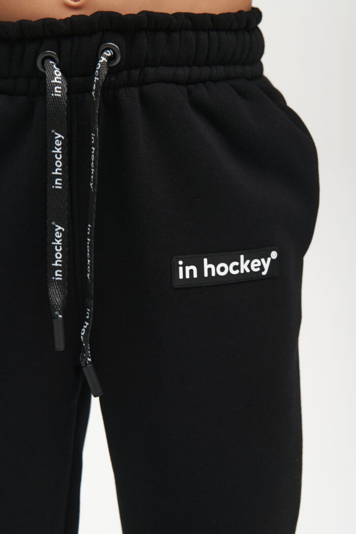 Брюки детские In Hockey ( черный с белой вышивкой) зима 2024-2025
