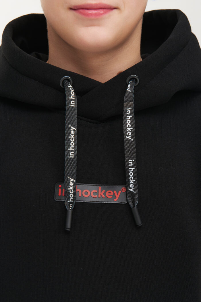 Худи детское In Hockey ( черный с красной вышивкой) зима 2024-2025