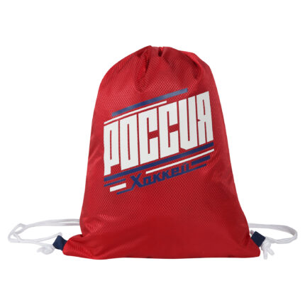 Мешок для обуви красный "Россия. Хоккей"