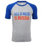 Футболка детская серая "ALL U NEED IS RUSSIA"