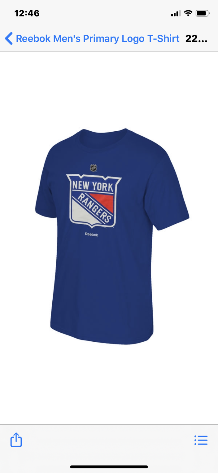 Футболка детская Reebok NHL New York Rangers