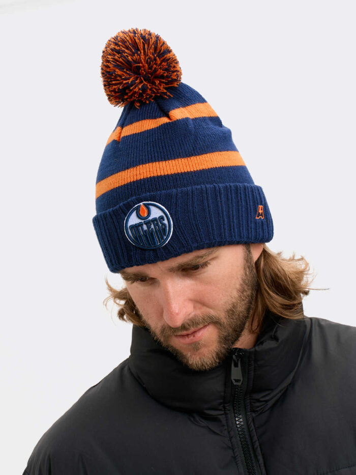 Шапка NHL Edmonton Oilers в полоску