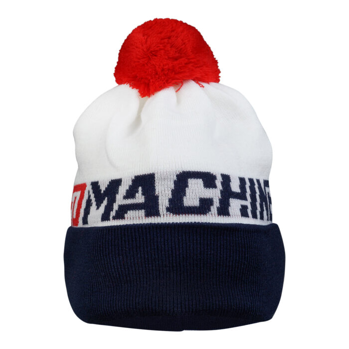 Шапка белая Red Machine с красным помпоном L/XL