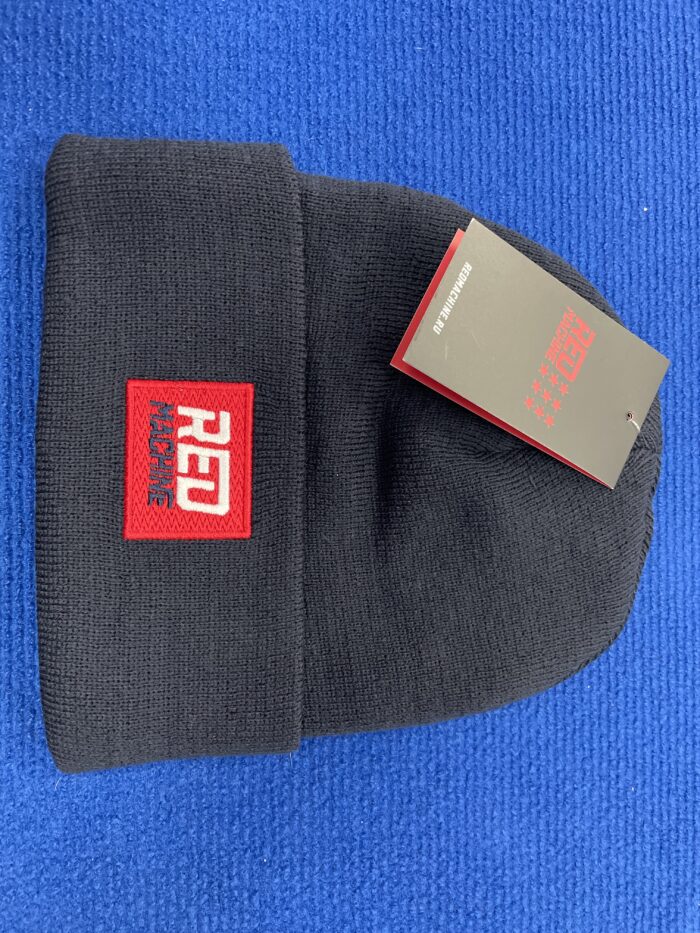 Шапка трикотажная вязаная синяя Red Machine без помпона L/XL