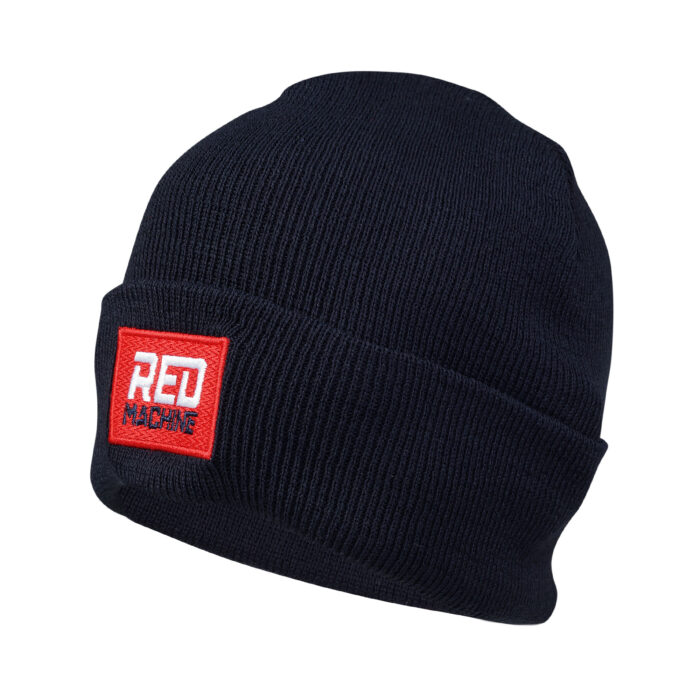 Шапка трикотажная вязаная синяя Red Machine без помпона L/XL