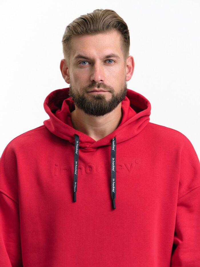 Худи унисекс in hockey красный summer collection 2025