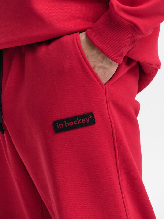 Брюки унисекс in hockey красные summer collection 2025