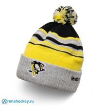 Шапка Reebok Strip Pittsburgh Penguins с помпоном